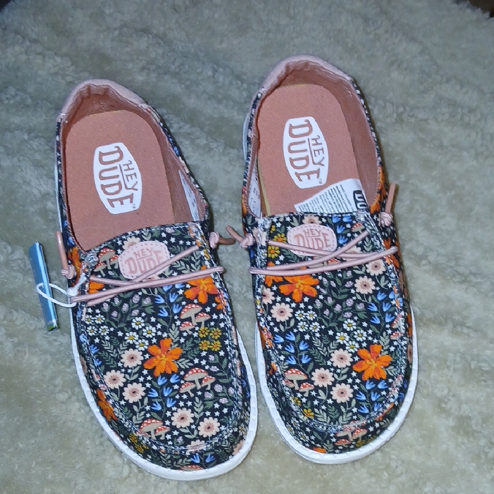 Hey Dude Black and Orange Moccasins Slip-On Shoes